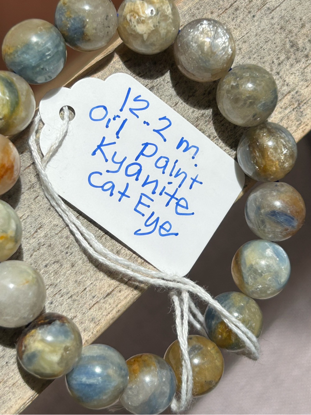 Kyanite Cat Eye Beaded Stretch Bracelet -Nice beads each one is magic!!!